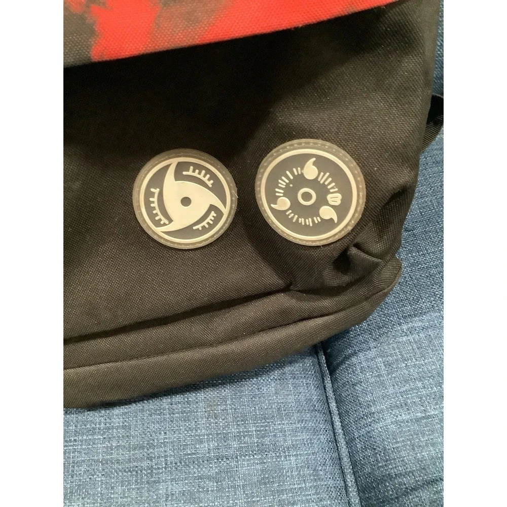 Bioworld Naruto Shippuden Collection Black Backpack w/ Red Embroidery